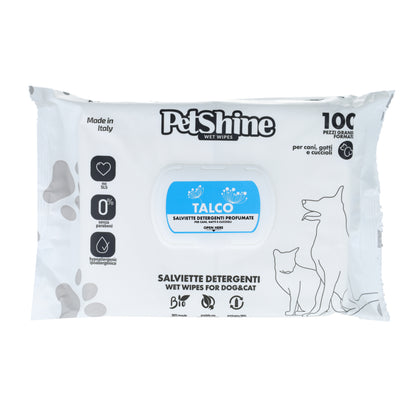 Lingettes hygiène Chien/Chat Talc Porrini 100 lingettes par sachet
