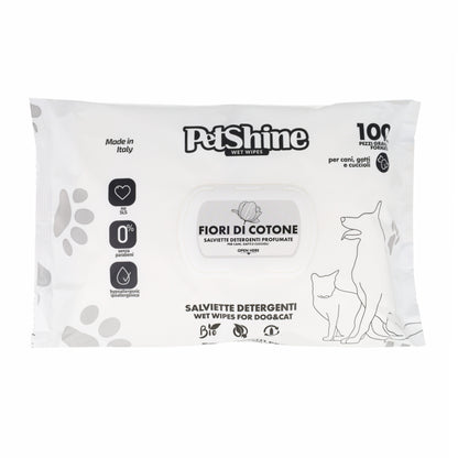 Lingettes Hygiène Chien et Chat Fleurs et Coton Porrini 100 unités
