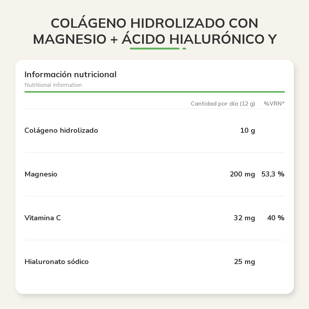 Información nutricional