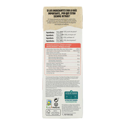 Bebida de Avena 0% Azúcares Bio Yosoy Ecológica 1 L