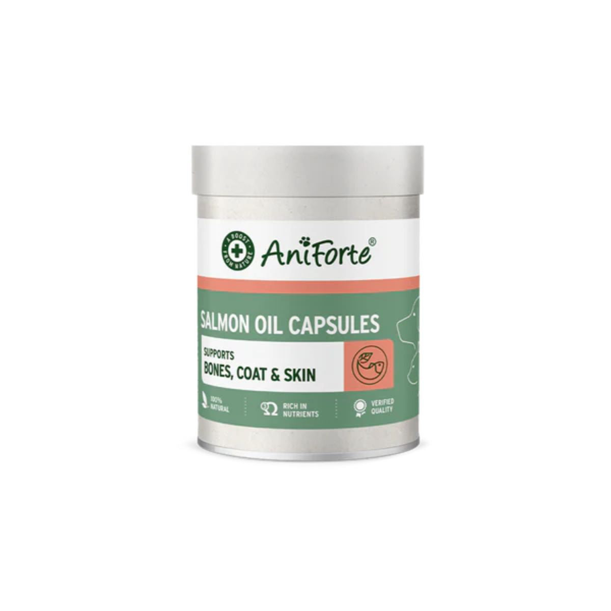 Cápsulas de Aceite de Salmón para perros y gatos AniForte 200 caps