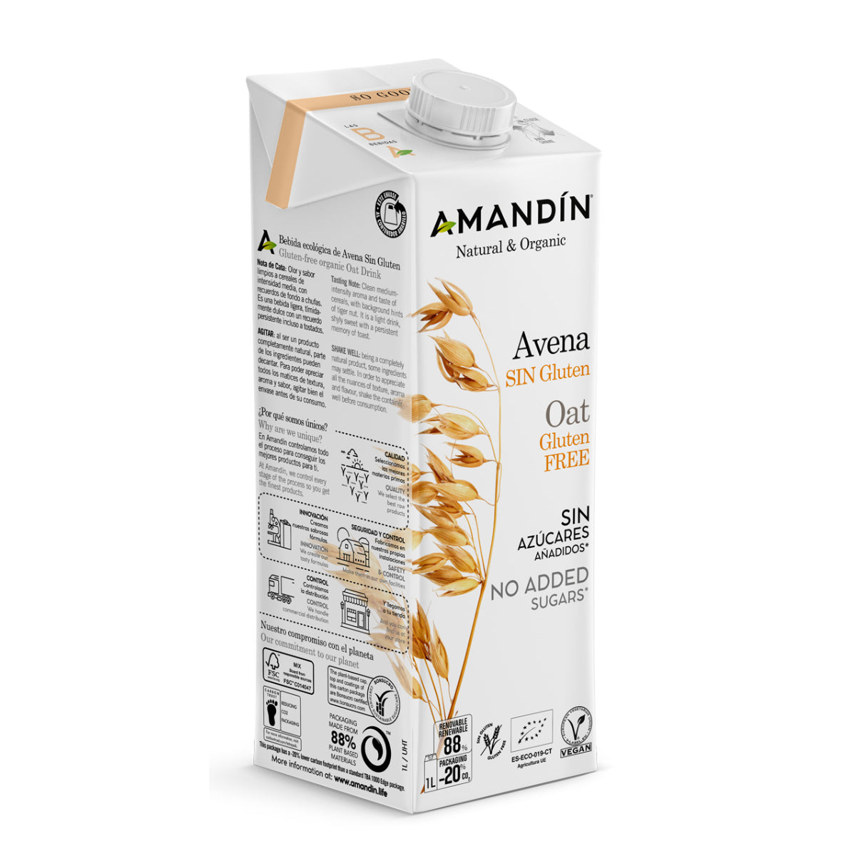 Boisson à l'Avoine Sans Gluten Bio Amandin 1L