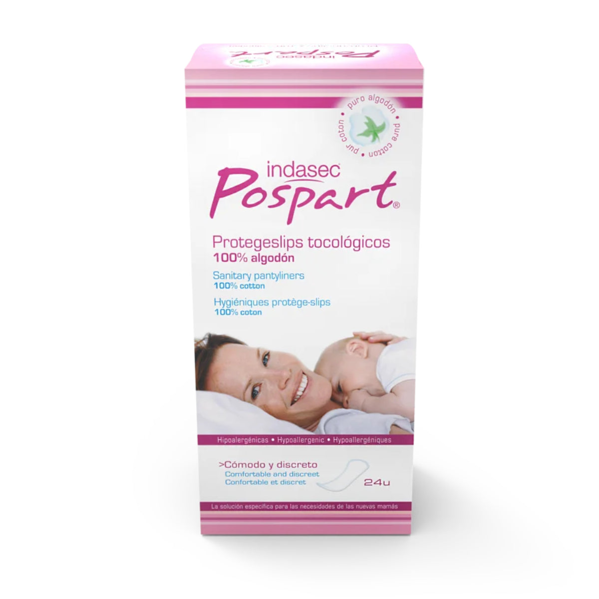 Protège-slips 100% Coton INDASEC POSPART® 1 24 unités