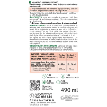 Concentré de canneberge Santiveri 490 ml