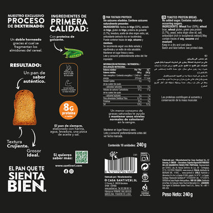 Pain grillé protéiné 25 % de protéines Santiveri 240 g