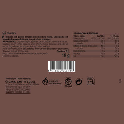 Tartines croustillantes au quinoa et au chocolat noir BIO 3x57 g