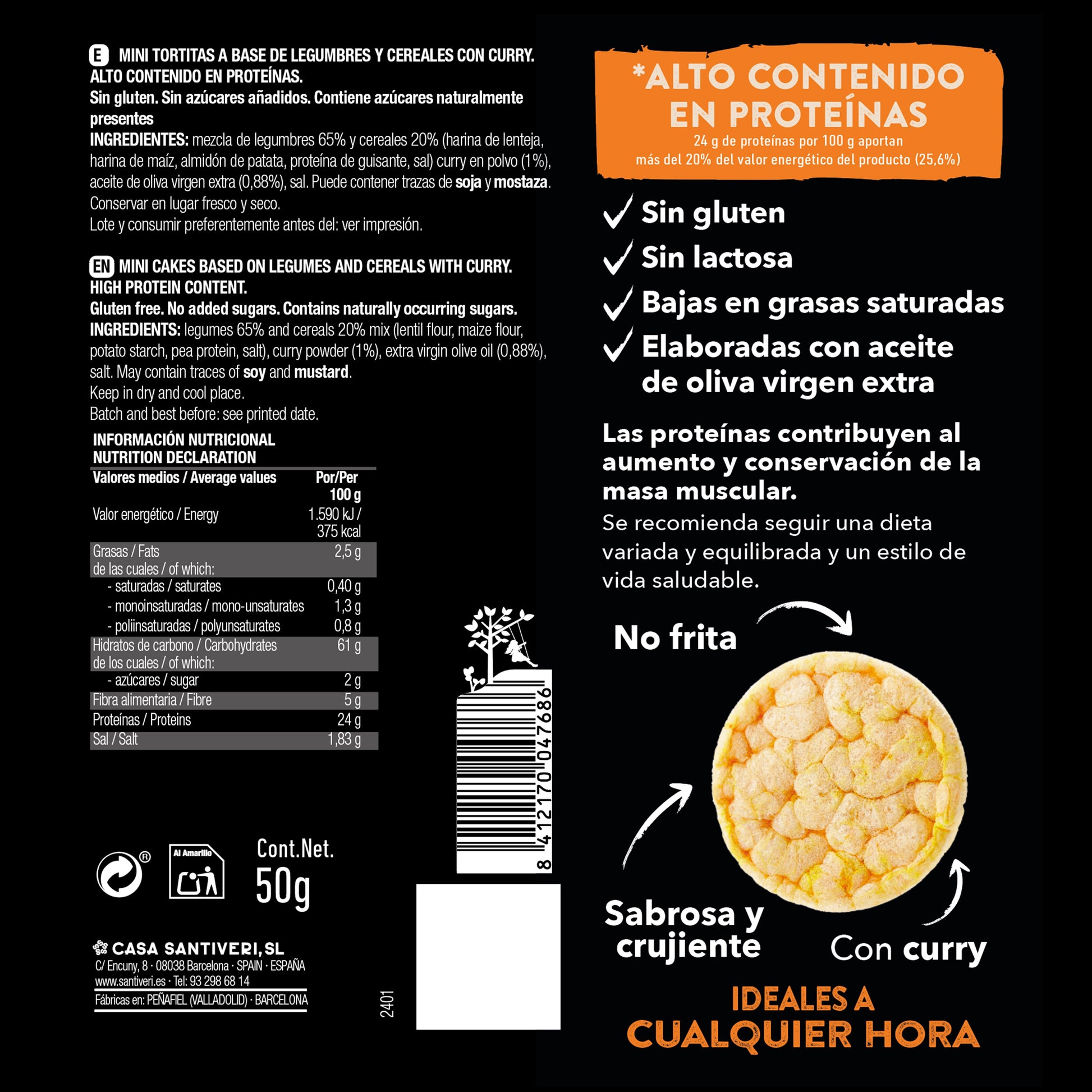 Mini crêpes protéinées au curry SANTIVERI 50 g