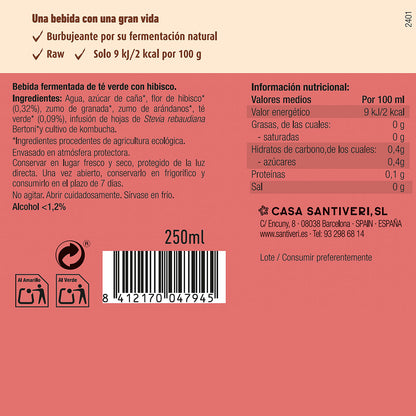 Kombucha Hibiscus Bio Santiveri 250 ml
