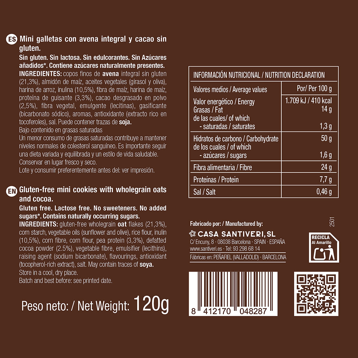 Biscuits triple zéro jungle cacao Santiveri