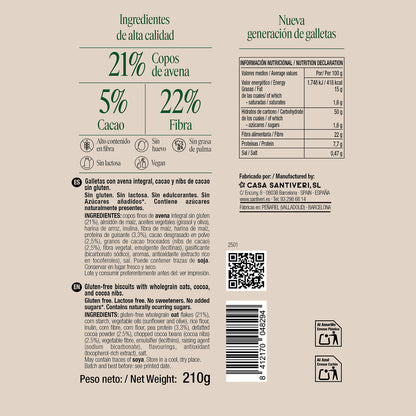 Biscuits nibs cacao triple zéro Santiveri