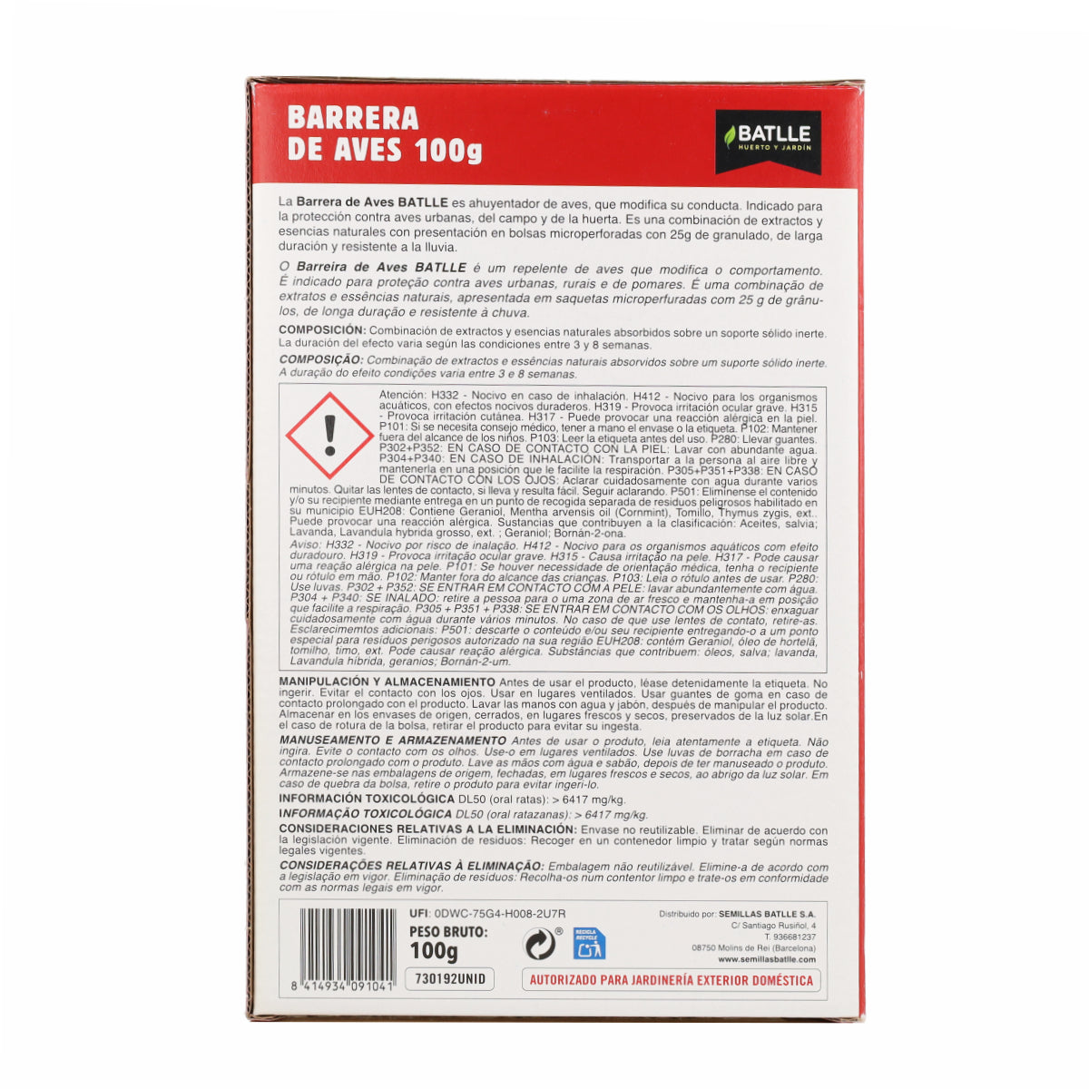 Répulsif oiseaux Batlle 100 g