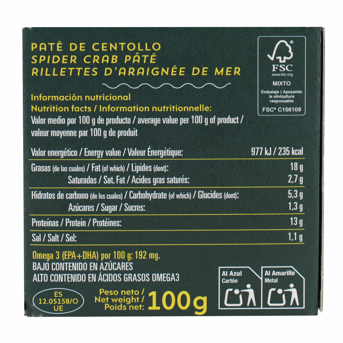 Paté de Centollo AGROMAR 100 g