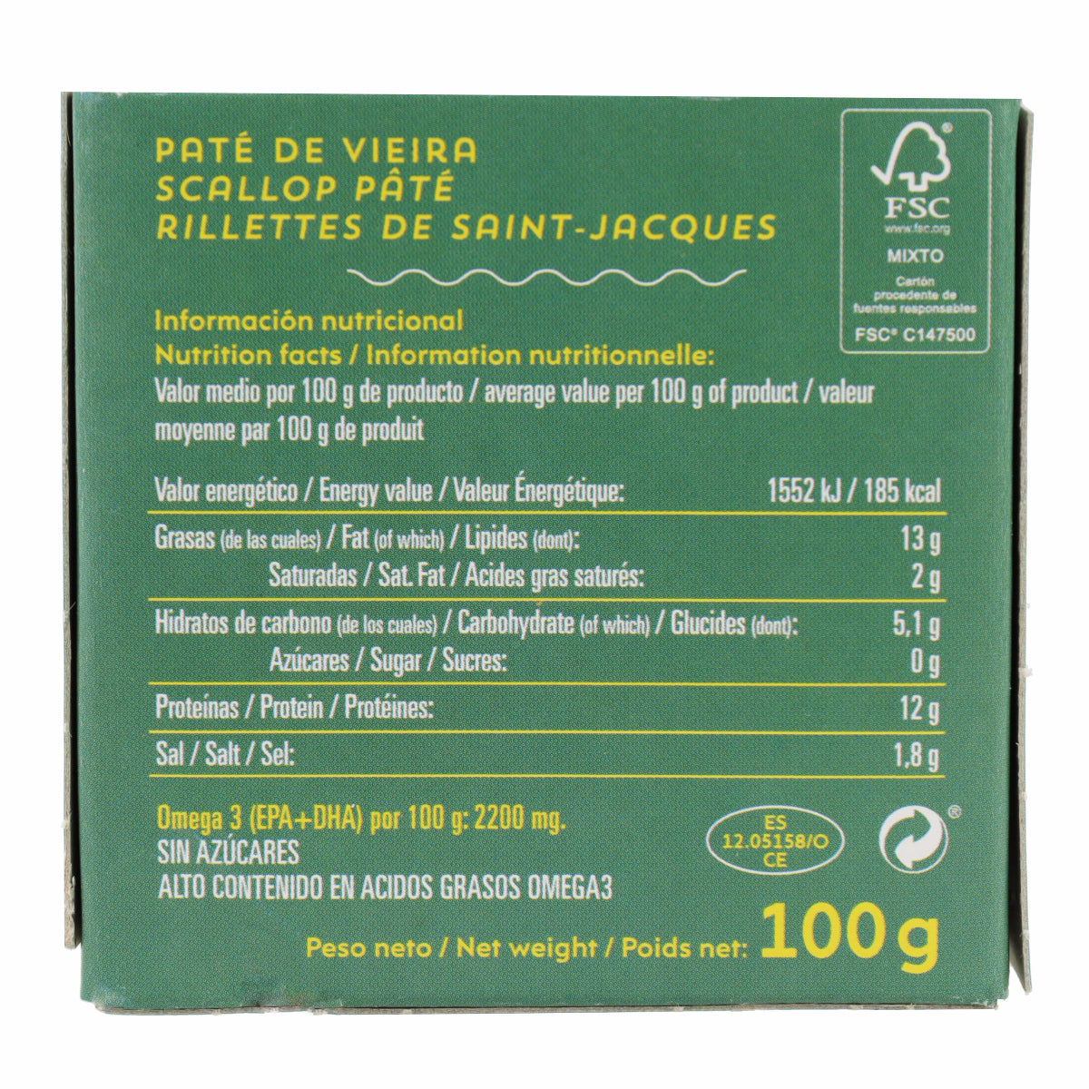 Pâté de Coquilles Saint-Jacques AGROMAR 100 g
