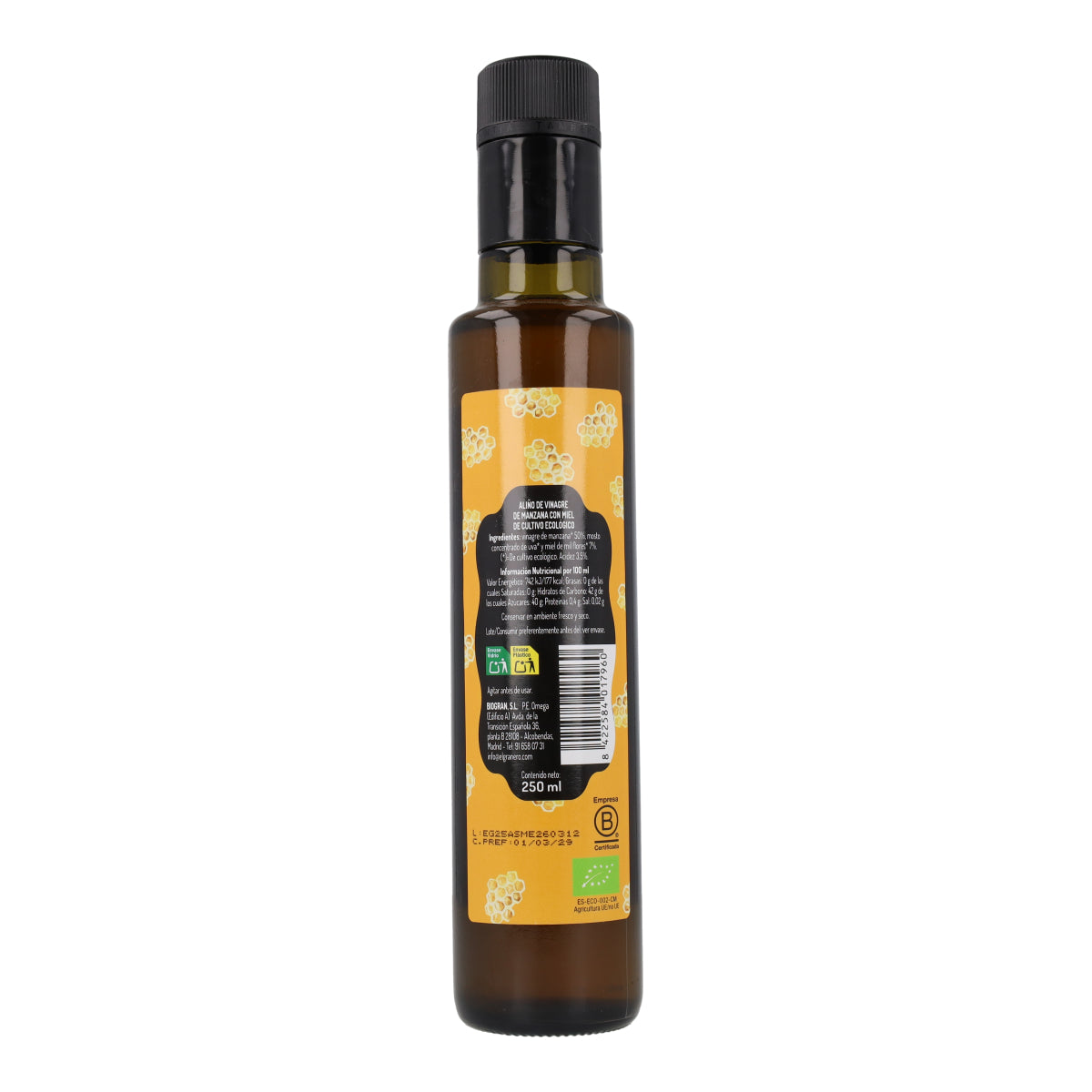 Vinaigrette Bio Miel et Vinaigre de Cidre 250 ml