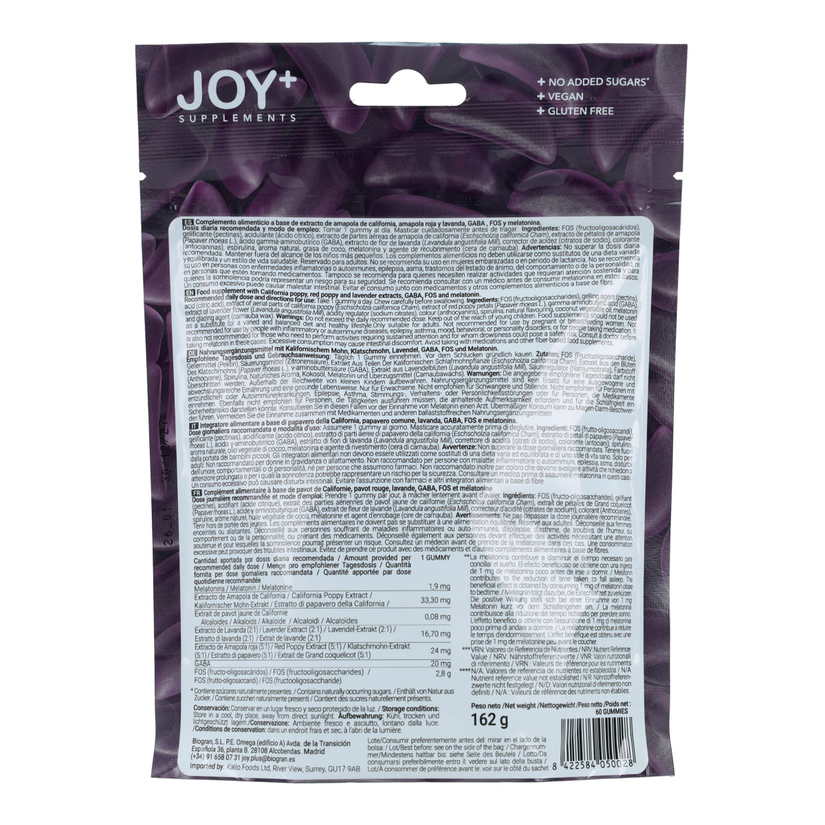 Gummies Sommeil Réparateur avec Mélatonine et Lavande JOY+ 60 unités