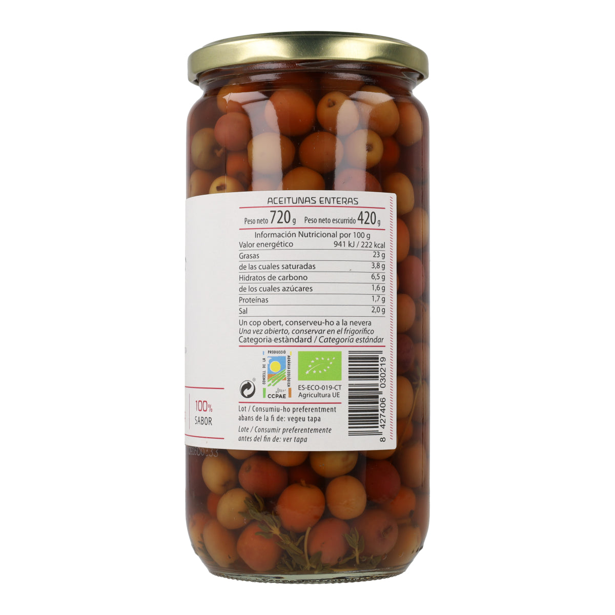 Olives Arbequina ECO Cal Valls 720 g