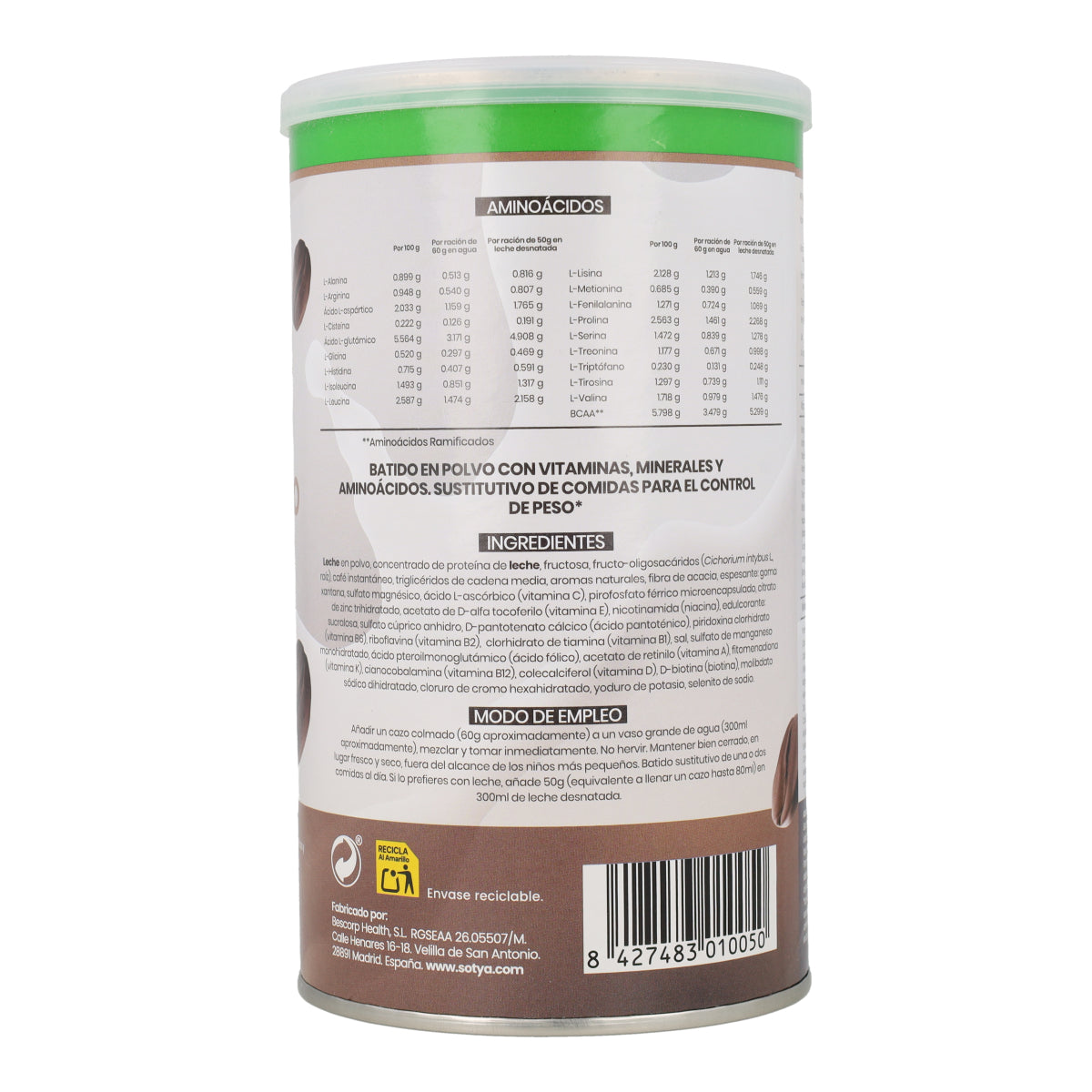 Milkshake rassasiant Cappuccino Sotya, 700 g