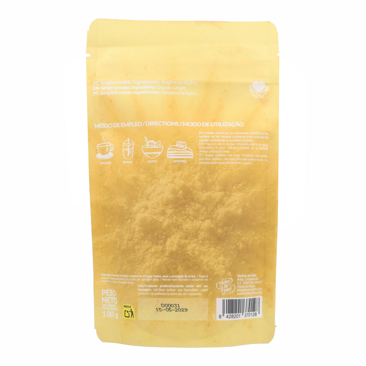 Gingembre BIO en Doypack Artemis Bio 100 g