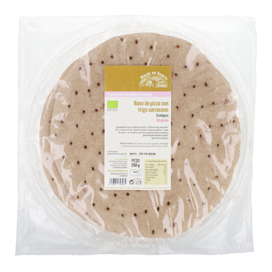 Bases de Pizza au Sarrasin sans gluten Rincón del Segura 2 pièces de 250 g chacune