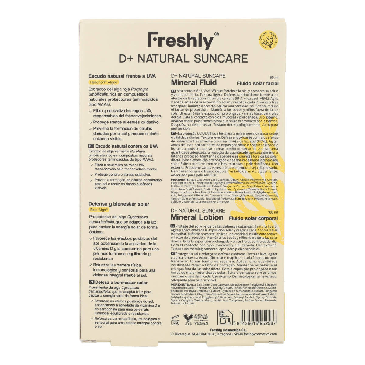 Pack Protection Totale D+ Soin Solaire Naturel Freshly Cosmetics