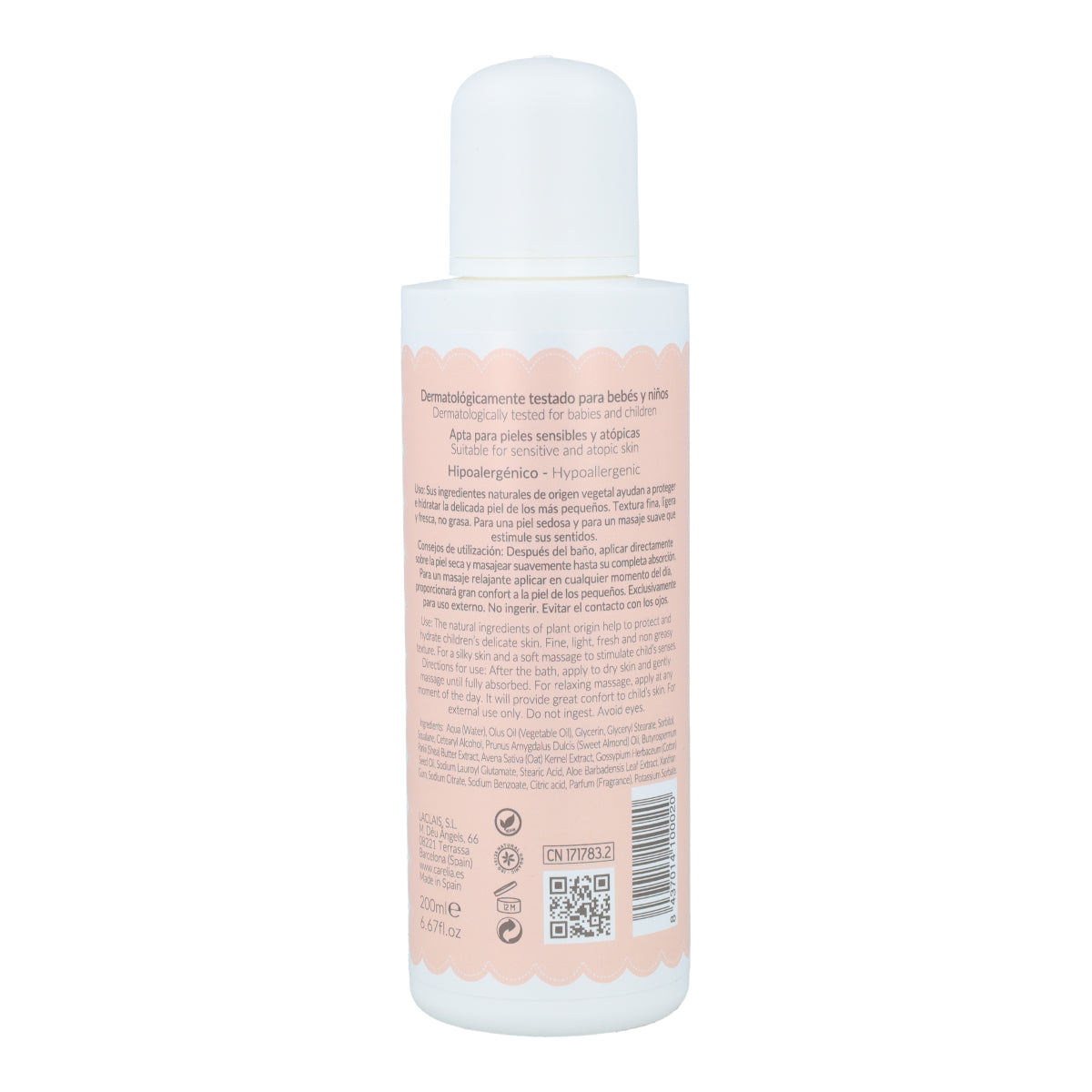Lait corporel hydratant Carelia Bébé 200 ml