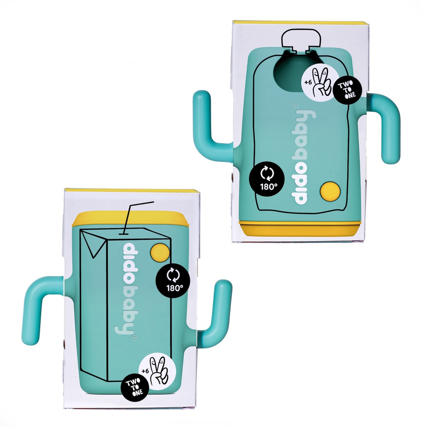 Support anti-débordement pour gourdes de compote Didopoucher coloris Turquoise