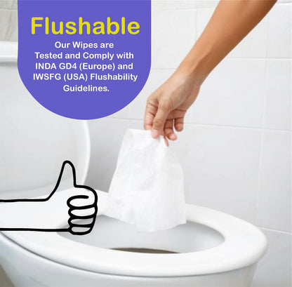 Lingettes bébé jetables WC sans parfum Wannawipes 48 unités