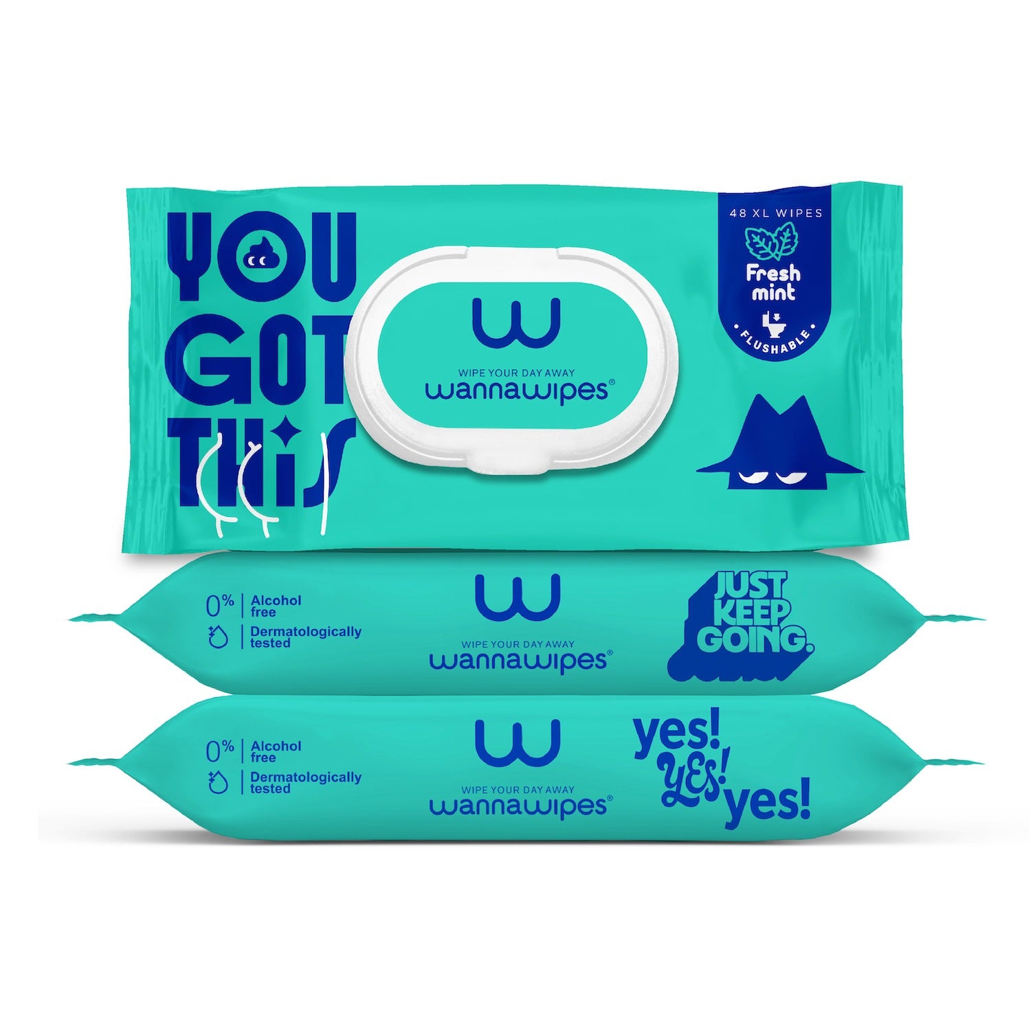 Lingettes pour bébés Jetables WC Menthe Wannawipes 48 unités