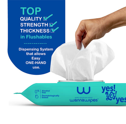 Lingettes pour bébés Jetables WC Menthe Wannawipes 48 unités