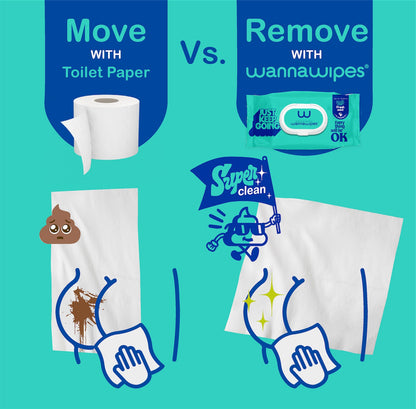 Lingettes pour bébés Jetables WC Menthe Wannawipes 48 unités