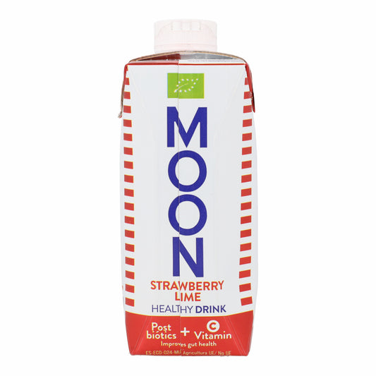 Boisson saine Fraise et Citron Vert Bio avec Postbiotiques et Vitamine C MOONDRIKS 330 ml