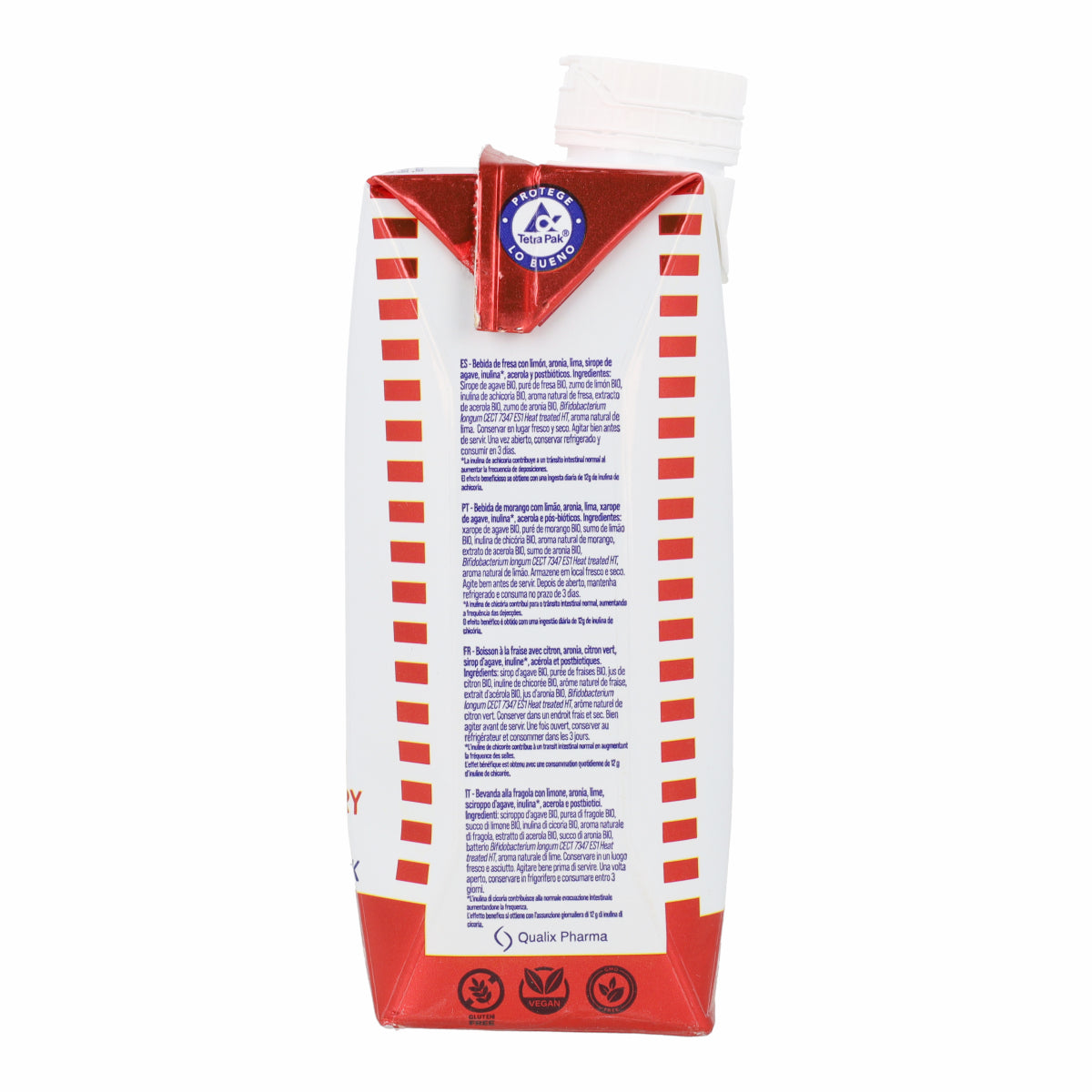 Boisson saine Fraise et Citron Vert Bio avec Postbiotiques et Vitamine C MOONDRIKS 330 ml