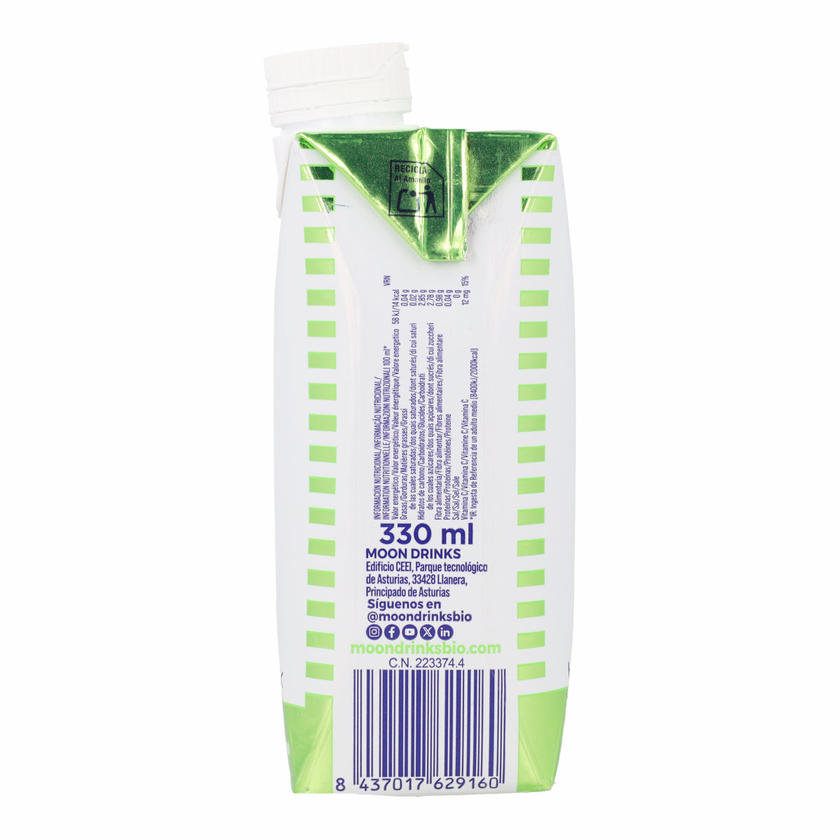 Boisson saine Citron vert et Gingembre Bio avec Postbiotiques et Vitamine C MOONDRIKS 330 ml