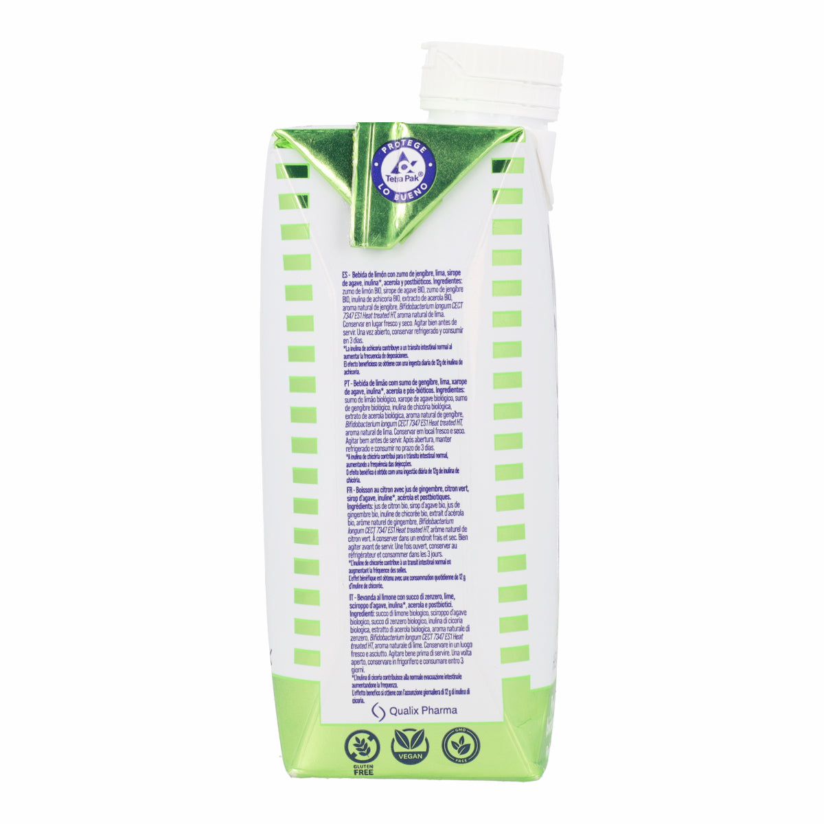 Boisson saine Citron vert et Gingembre Bio avec Postbiotiques et Vitamine C MOONDRIKS 330 ml