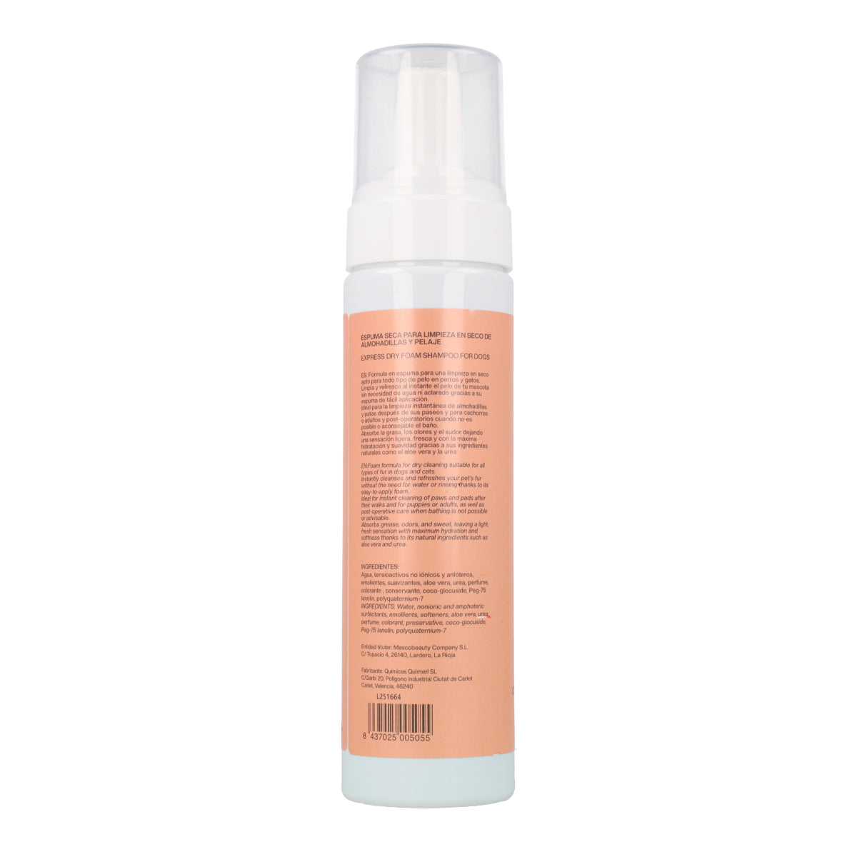 Shampoing sec en mousse pour chiens Masco Beauty 200 ml