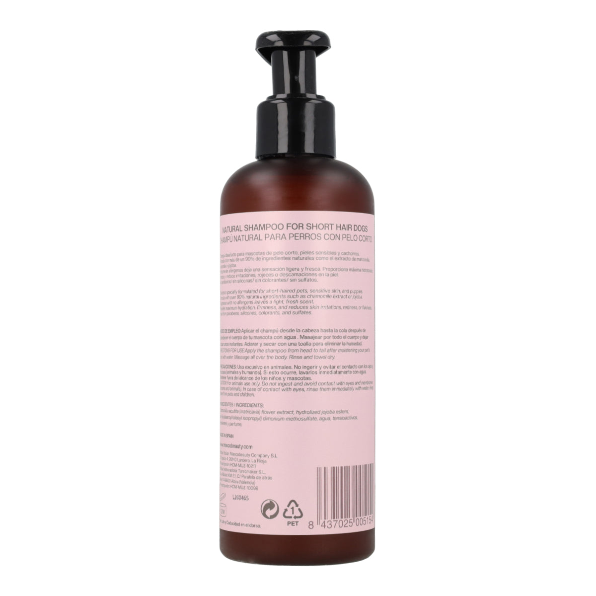 Shampooing pour chiens teckel - Spécial poils courts Masco Beauty 250 ml
