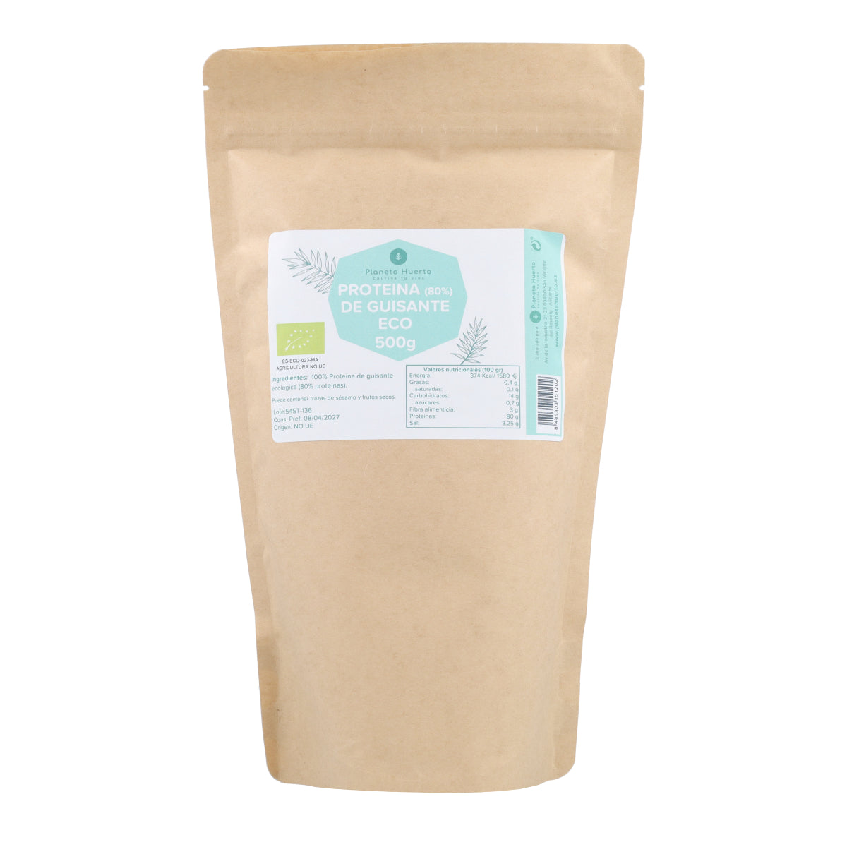 Protéine de pois 80% ECO Planeta Huerto 500 g