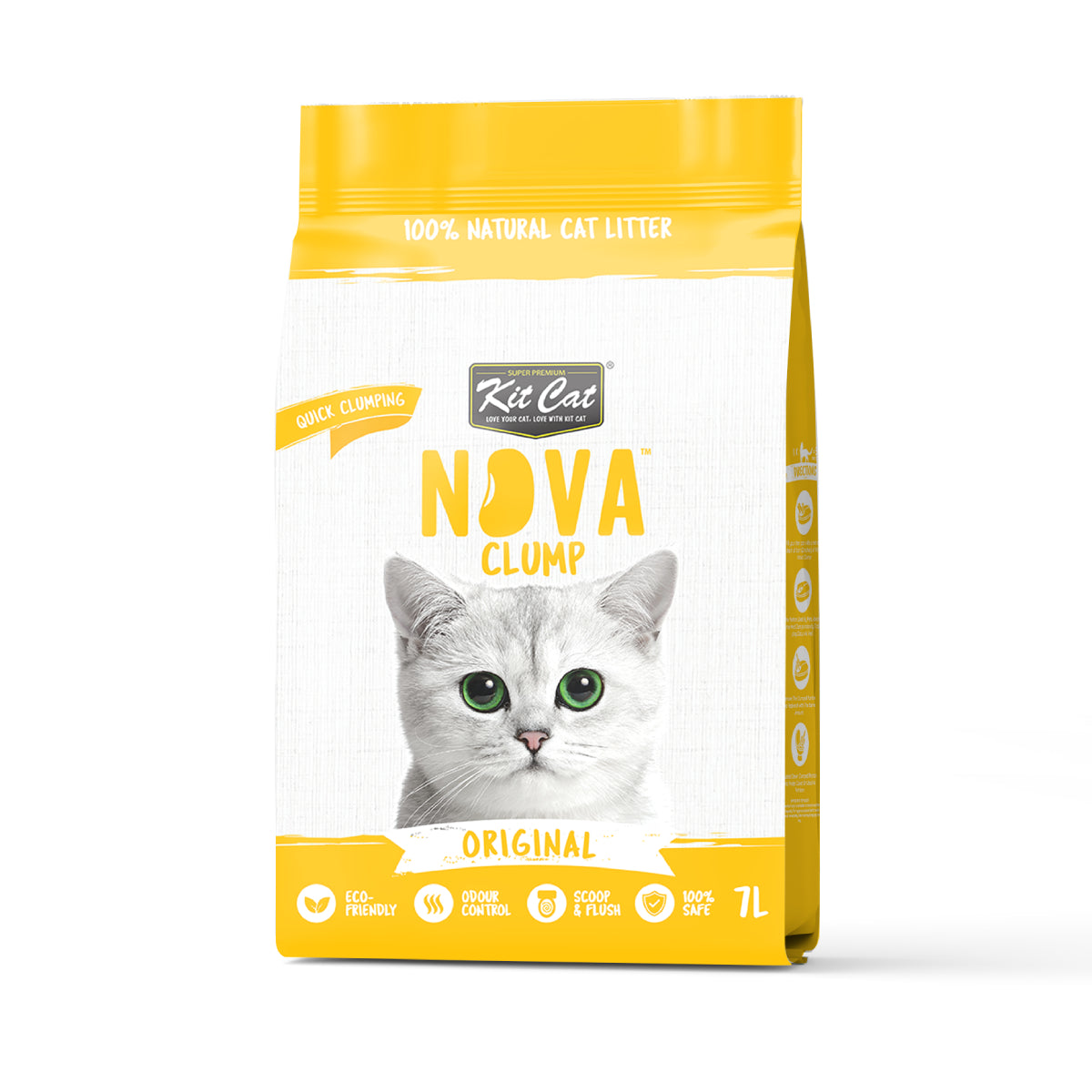 Lot de 2 Kit Cat SoyaClump Pack Économique - Litière Végétale Originale pour chats 7 L