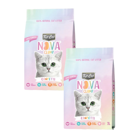 Pack 2x Kit Cat SoyaClump Pack Économique - Confetti 7 L Litière Végétale pour chats