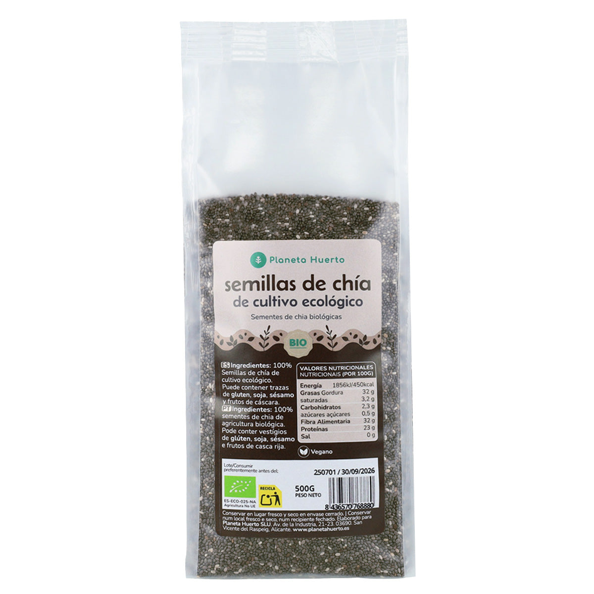 Semilla de chía ECO Planeta Huerto 500 g