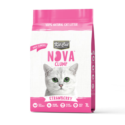 Pack 2x Kit Cat Litière Eco SoyaClump Pack Économique - Fraise 7 L Litière pour chats