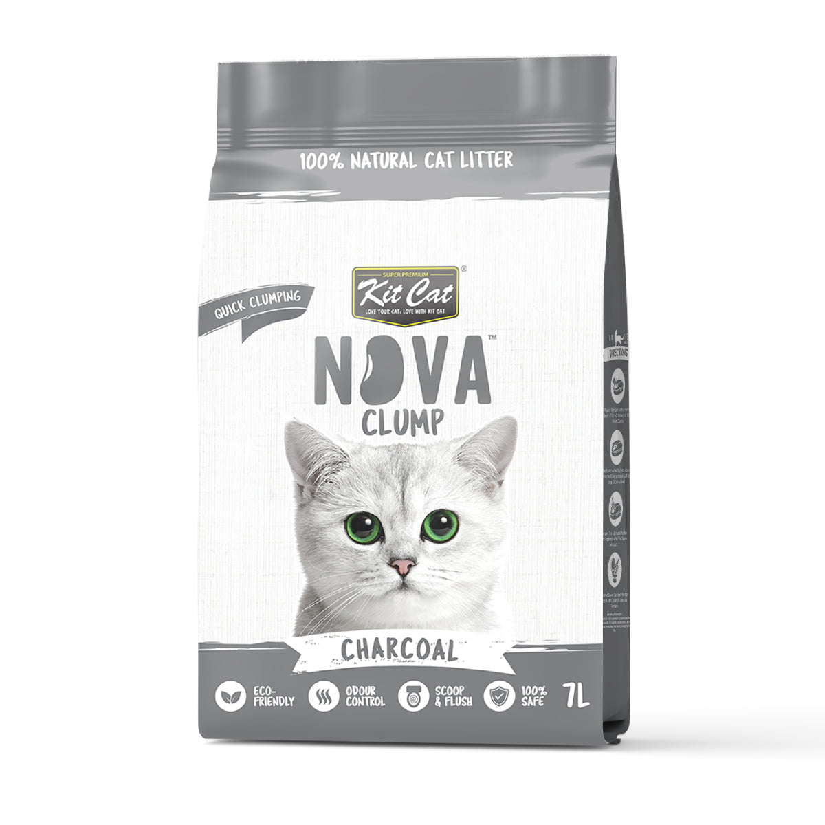 Lot de 2 kits litière écologique pour chat SoyaClump - Charbon 7 L