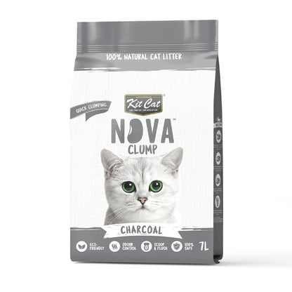 Lot de 2 kits litière écologique pour chat SoyaClump - Charbon 7 L