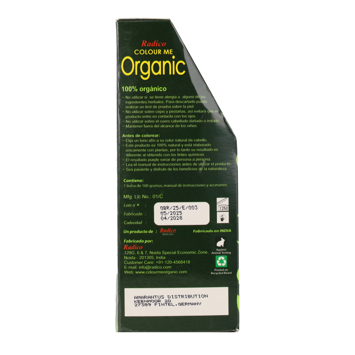 Teinture végétale pour cheveux châtain Radico 100 g