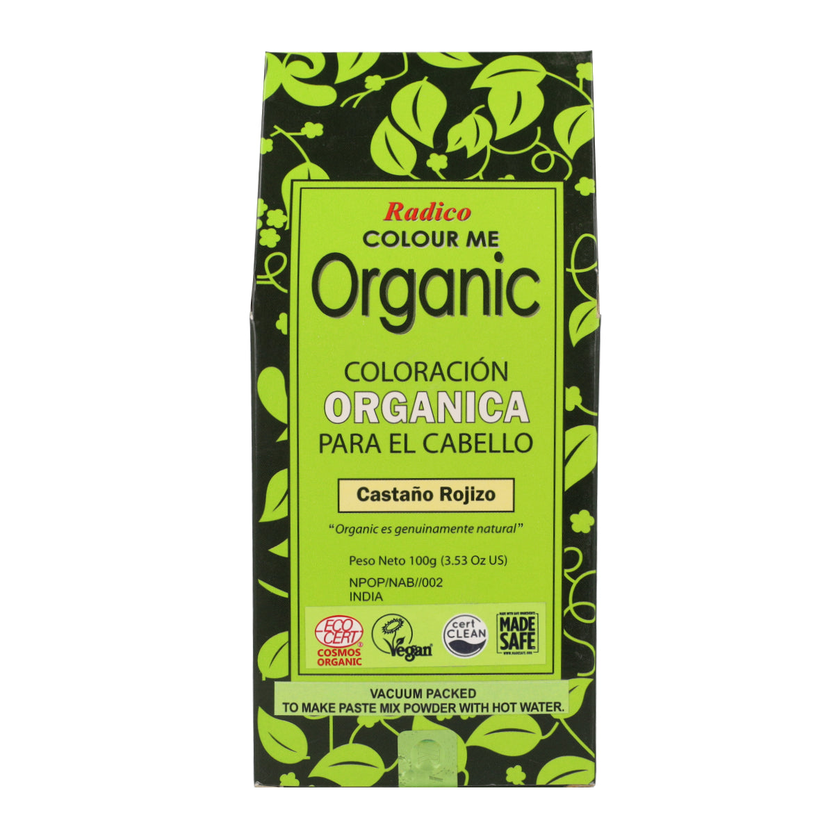 Teinture végétale pour cheveux châtain roux Radico 100 g