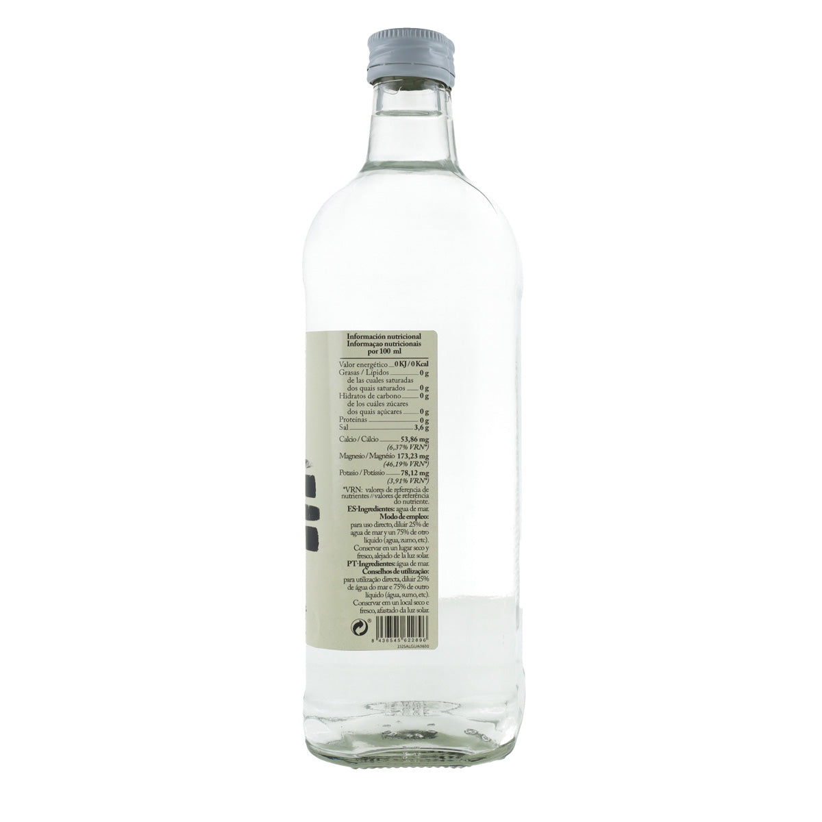 Agua de mar botella cristal La Finestra Sul Cielo 1 litro