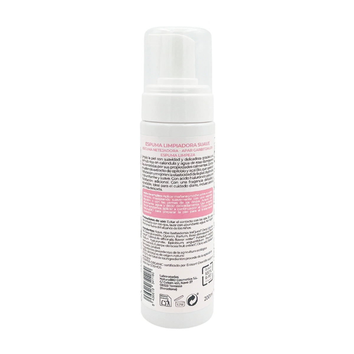 Espuma Limpiadora Suave Naturabio, NATURABIO, 200 ml