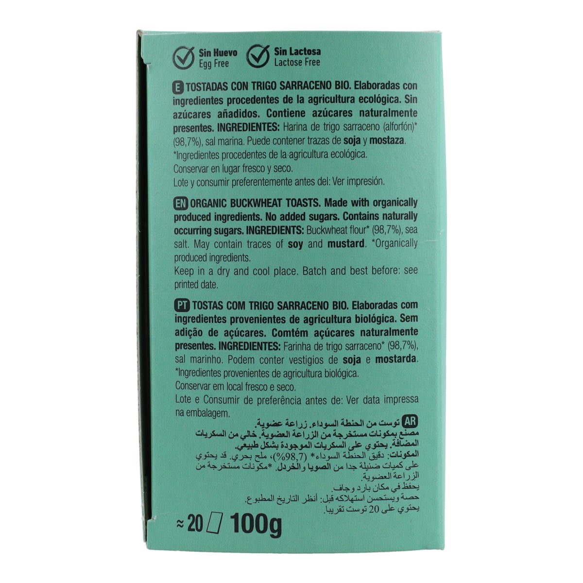 Tranches de pain légères et croustillantes au sarrasin bio Santiveri 100 g