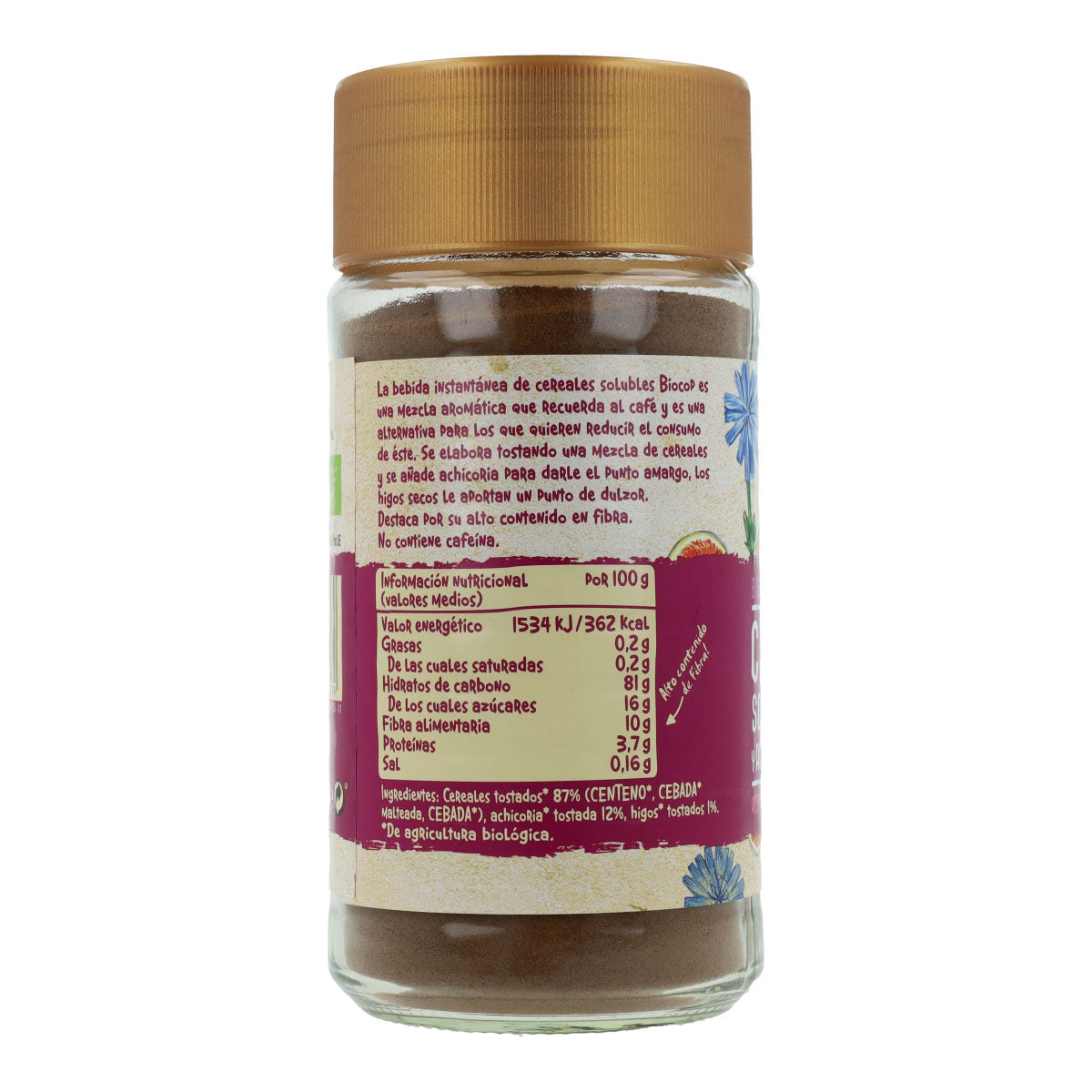 Café aux céréales, figues et chicorée bio Biocop, 100 g.