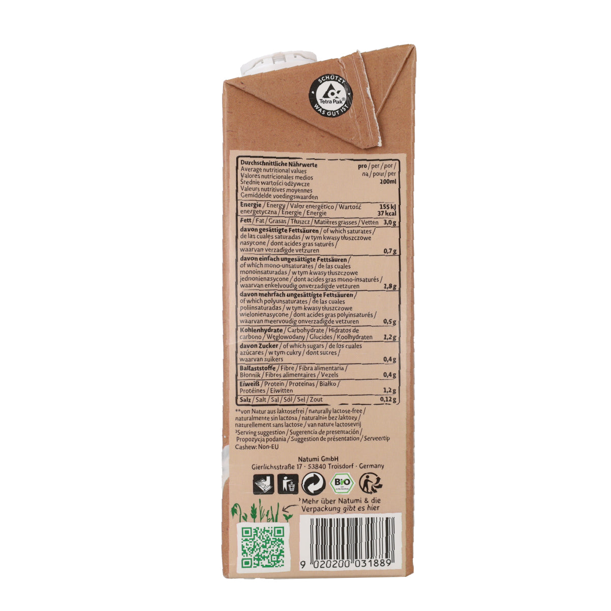 Boisson aux noix de cajou BIO Natumi 1 L